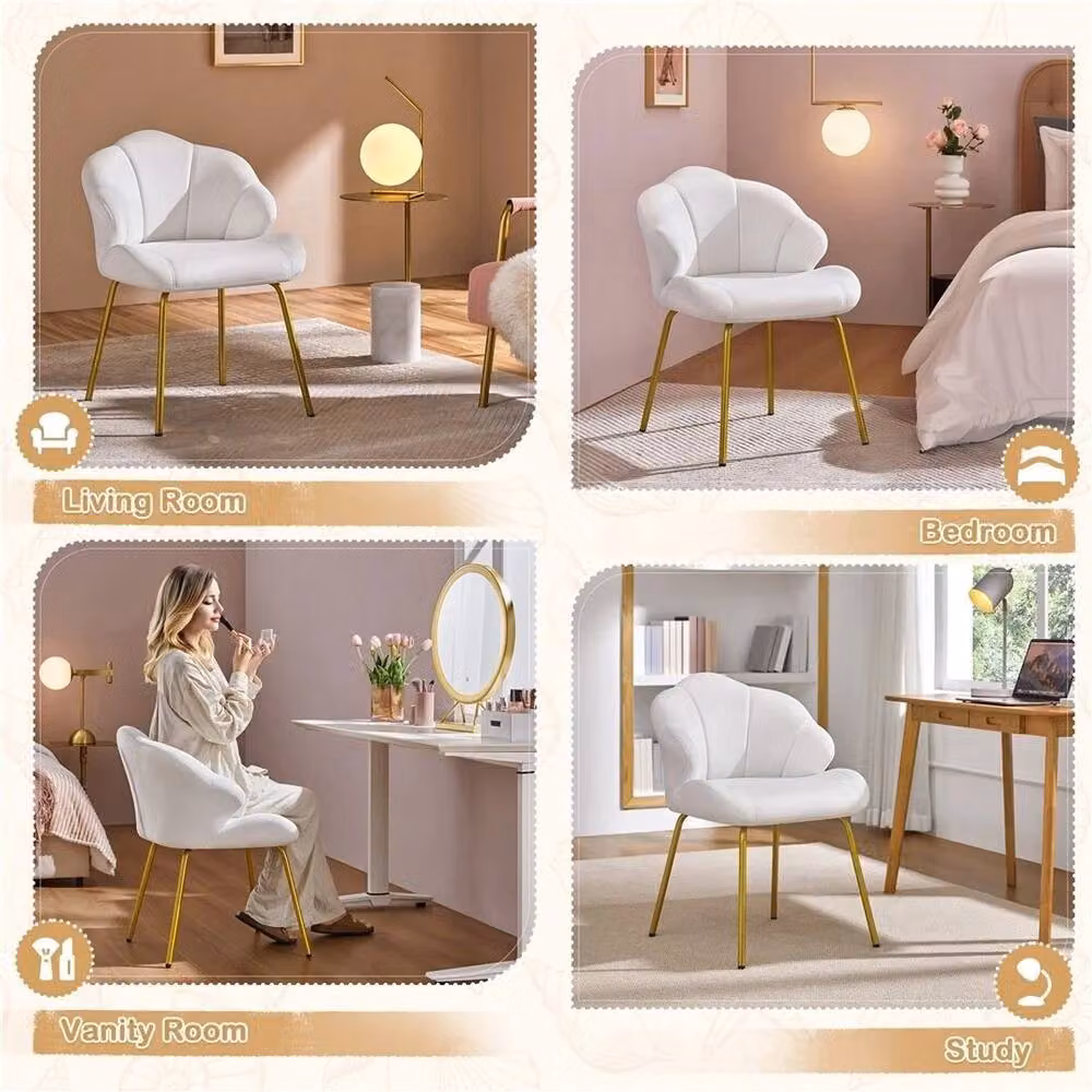 SPETLEK Velvet Accent Chair in White – 2