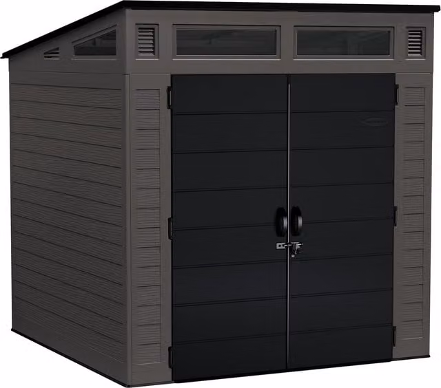 Suncast Moda Modernist Pent Shed with Double Doors in Matt Black