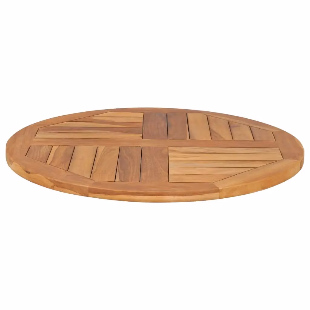 Berkfield Home Round Solid Teak Wood Table Top, Brown, Diameter: 70 cm, Thickness: 2.5 cm – 2