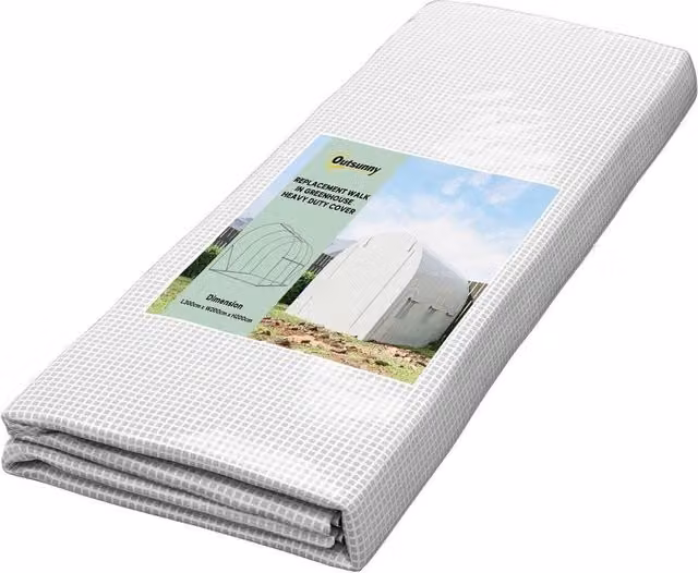 FLAVORA Clear Plastic Greenhouse Replacement Cover W: 300 cm, D: 200 cm, H: 120 cm