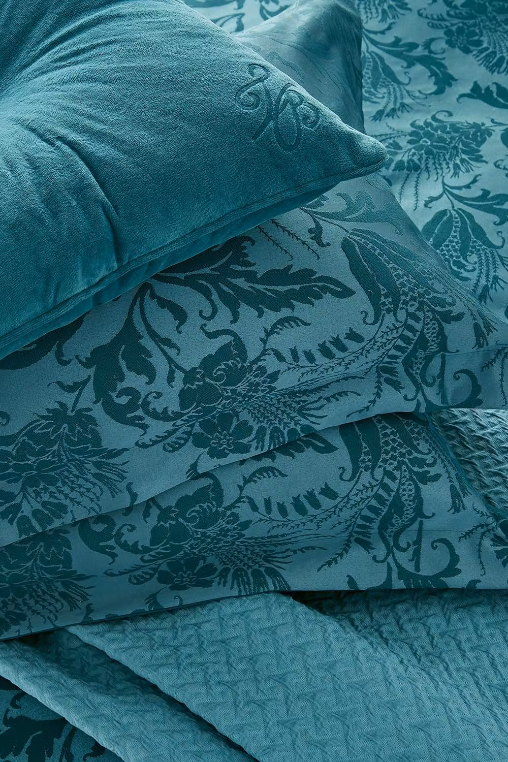 Ted Baker Baroque Blue Cotton Jacquard Duvet Cover and Pillowcase Set, W: 200 cm x D: 200 cm – 3