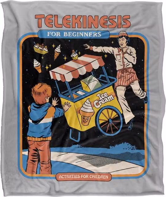 Steven Rhodes Telekinesis For Beginners Multicolour Fleece Throw Blanket W/D/H: 91 x 147 cm – 1