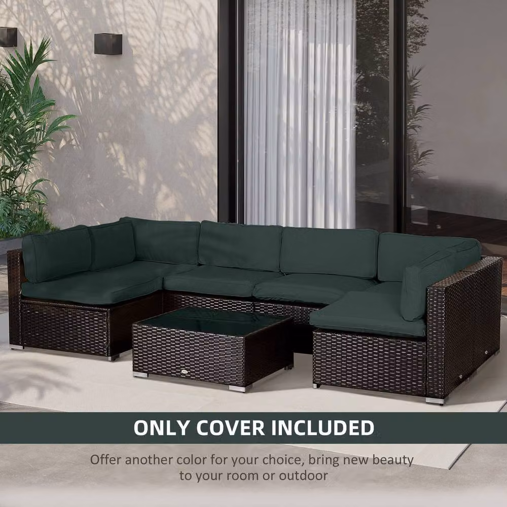 Stilvora 14 Piece Grey Polyester Cushion Cover Set for Outdoor Sofas – 5