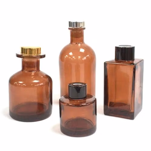 KDMD Round Antique Reed Diffuser Bottle, Amber Brown, 250 ml – 1
