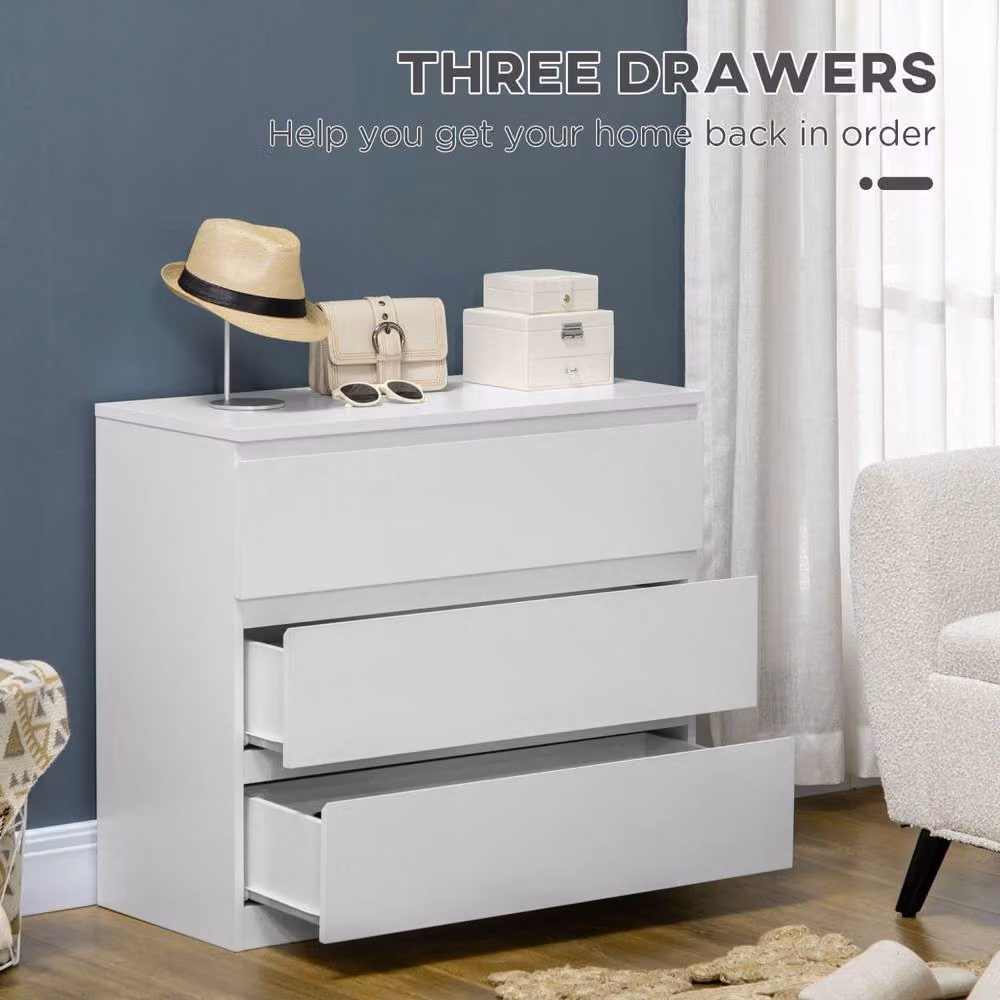 Wyld Haus Luvilo 3 Drawer Wood Chest in White – 4