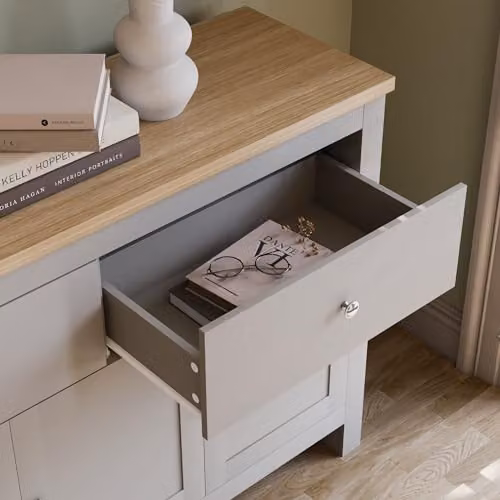 Vida Designs Arlington 2 Drawer 3 Door Sideboard in Grey – 5
