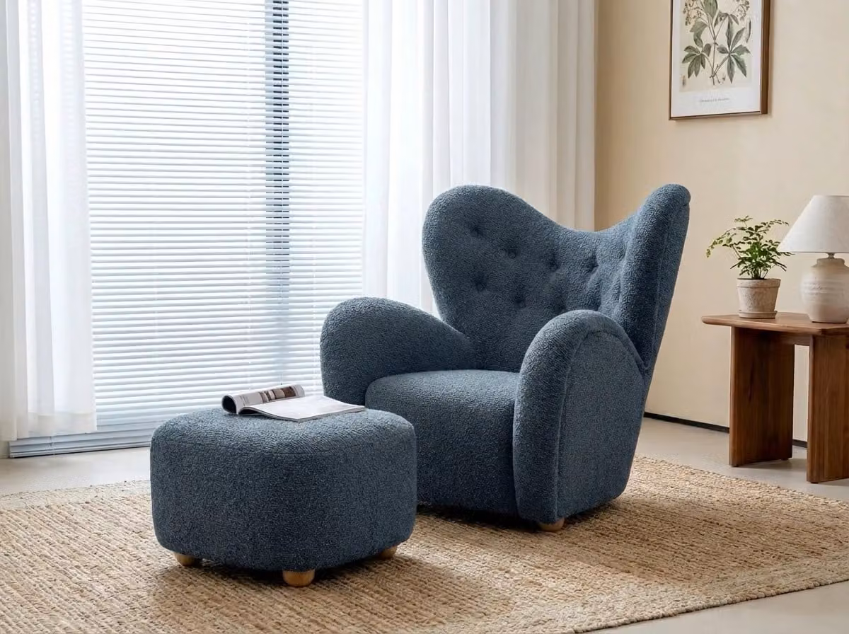 Araco Atelier Teddy Spindle Armchair in Bouclé Fabric
