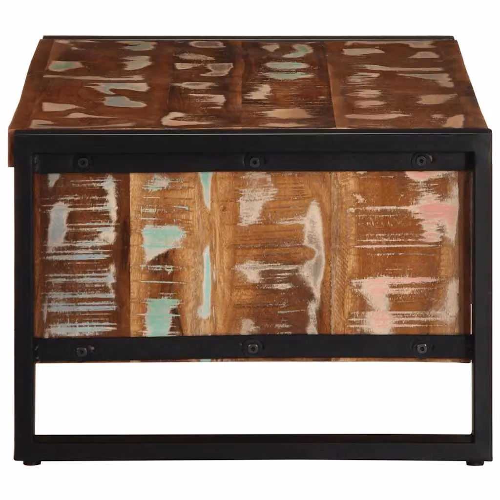 Berkfield Home Multicolour Reclaimed Solid Wood Coffee Table W/D/H: 90 x 50 x 36 cm – 3