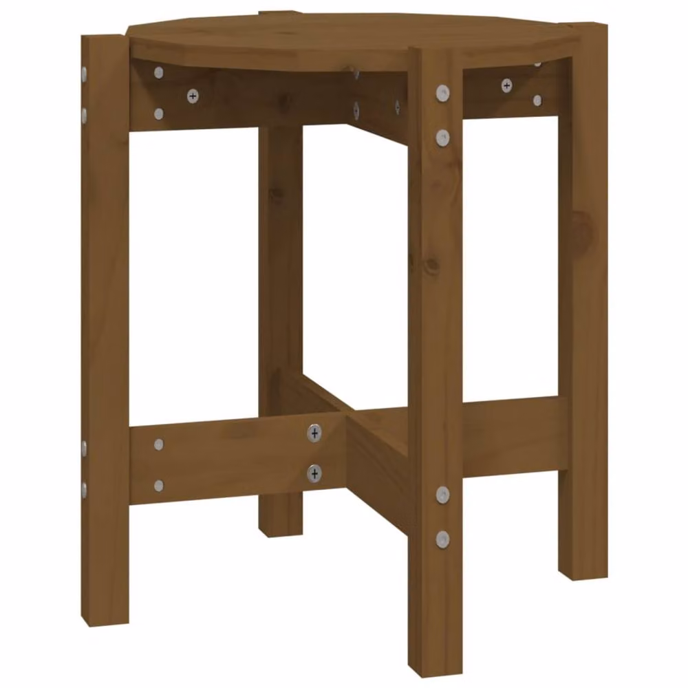 Berkfield Home Beautiful Round Solid Wood Pine Coffee Table in Honey Brown, Diameter: 42.5 cm, Height: 45 cm – 2