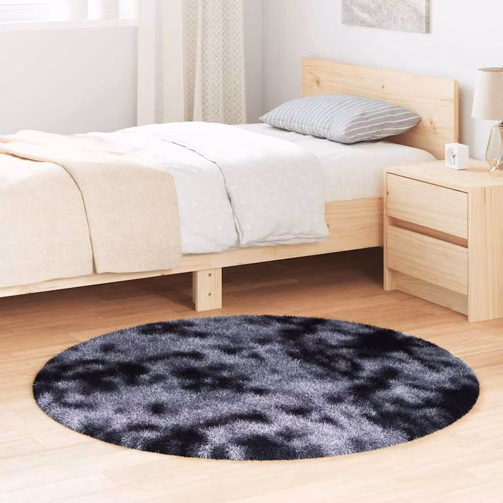 Berkfield Home NAVARRA Shaggy High Pile Rug, Grey, W/D/H: 120 x 120 x 1 cm – 2