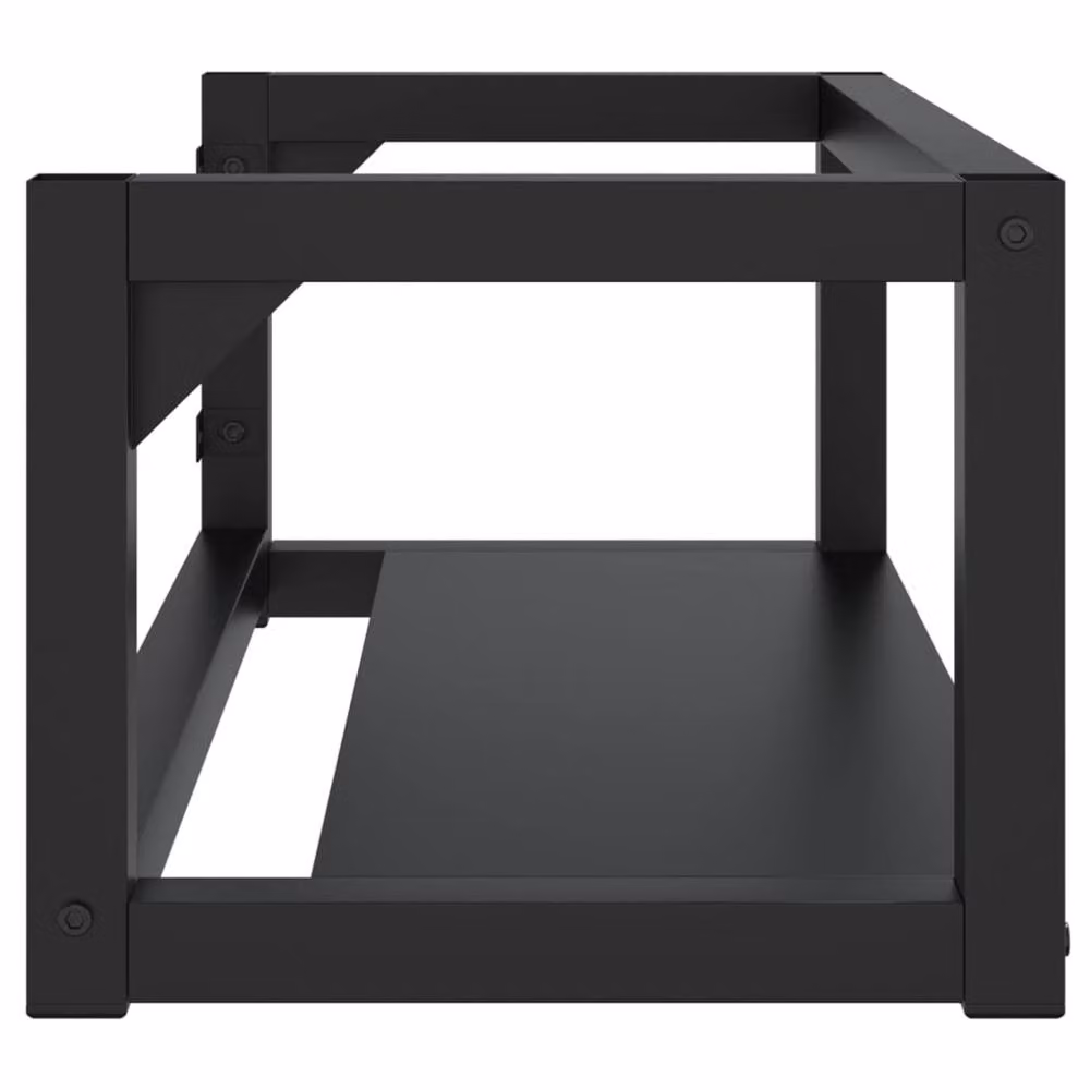 Berkfield Home Wall-mounted Bathroom Washbasin Frame in Black Metal, W/D/H: 79 x 38 x 31 cm – 2