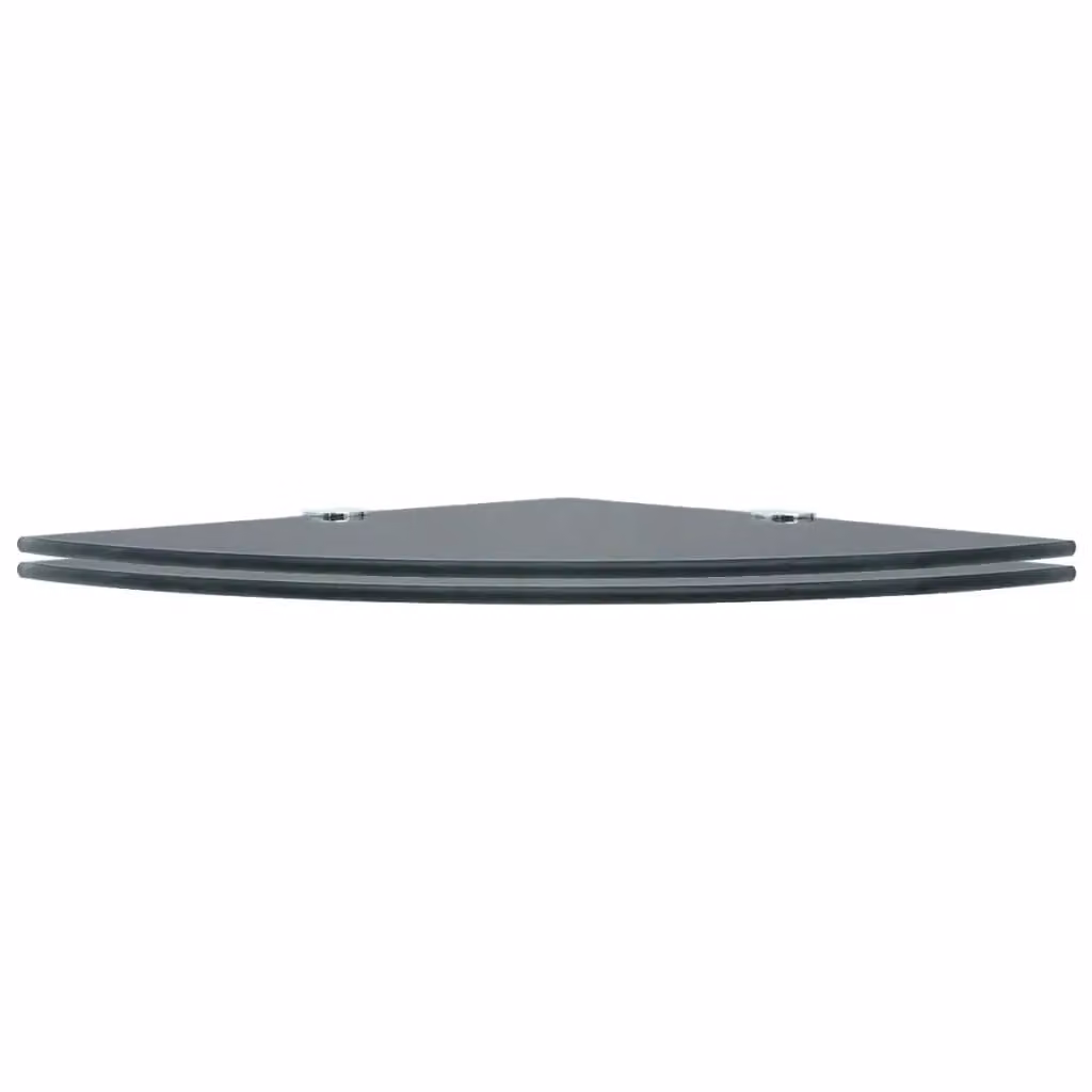 Berkfield Home Black Glass Corner Shelves with Chrome Supports, 2 Pack, W/D: 35 x 35 cm – 2