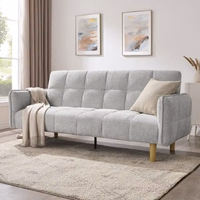 Home Detail Bergamot 3 Seater Fabric Sofa Bed in Grey