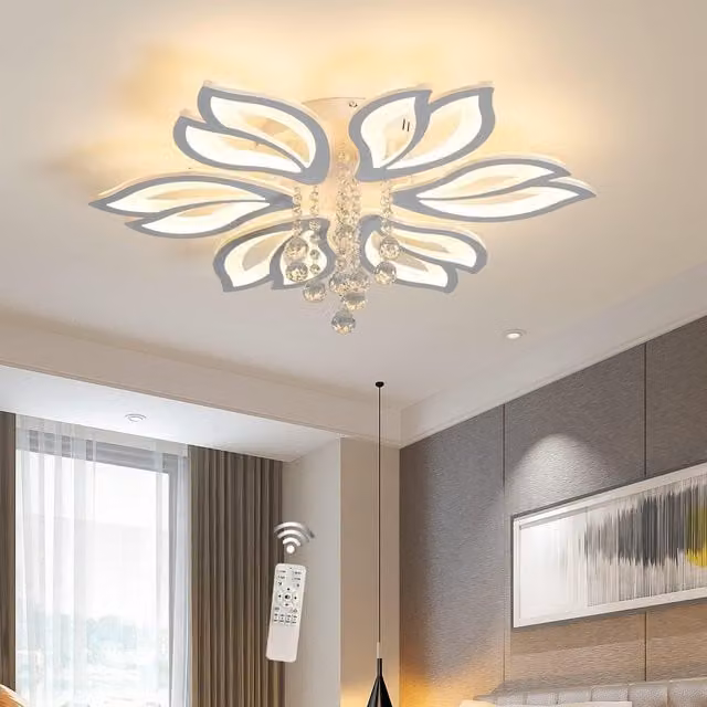 Garwarm Modern 6-Head 56W LED Dimmable Ceiling Light in White