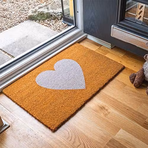 Nicola Spring White Heart Coir Door Mat Set of 2, W: 60 cm, D: 40 cm – 3