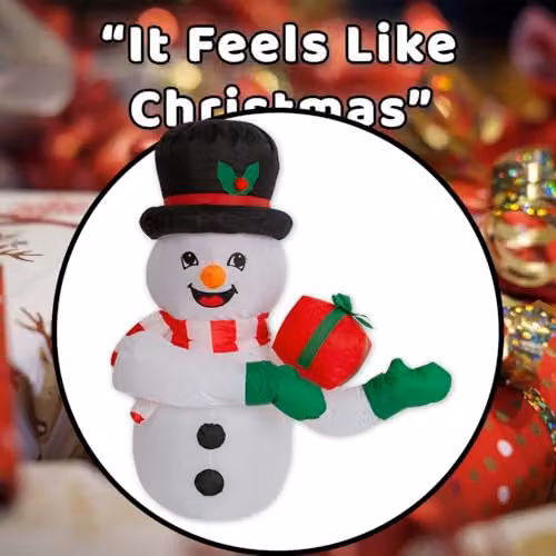 VFM e-Store Christmas Snowman Inflatable Outdoor and Indoor Decoration, White, W/H: 105 x 107 cm – 7