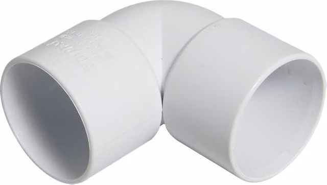 FloPlast Solvent Weld Waste Bend Knuckle, 90 Degree, 40mm, White