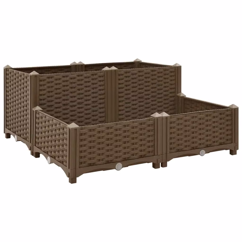 Berkfield Home Brown Polypropylene Raised Bed W/D/H: 80 x 80 x 38 cm – 2