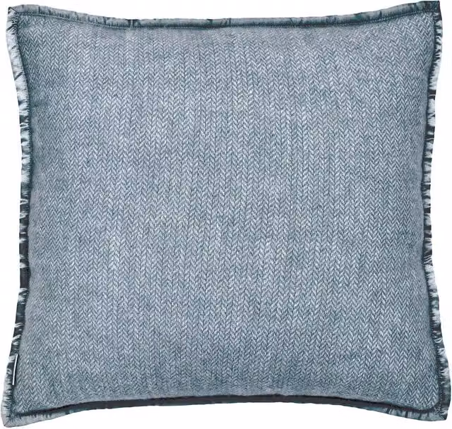 Murmur Lewin Wool Herringbone Woven Square Cushion, Ballintoy Blue, W/D/H: 45 x 45 x 45 cm