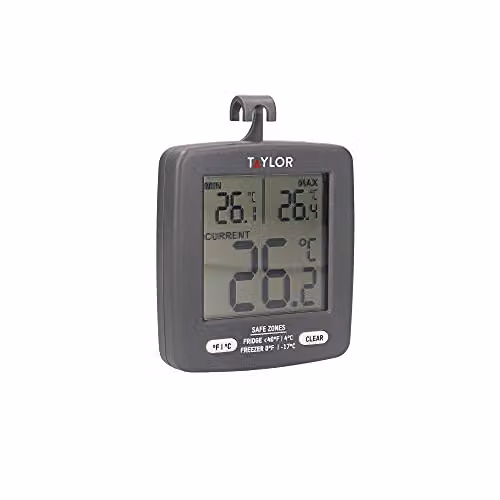 Taylor Pro Digital Fridge and Freezer Thermometer in Black and Grey – 1