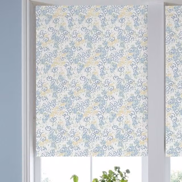 Laura Ashley Conwy Made to Measure Blue Sky Floral Blackout Roller Blind
