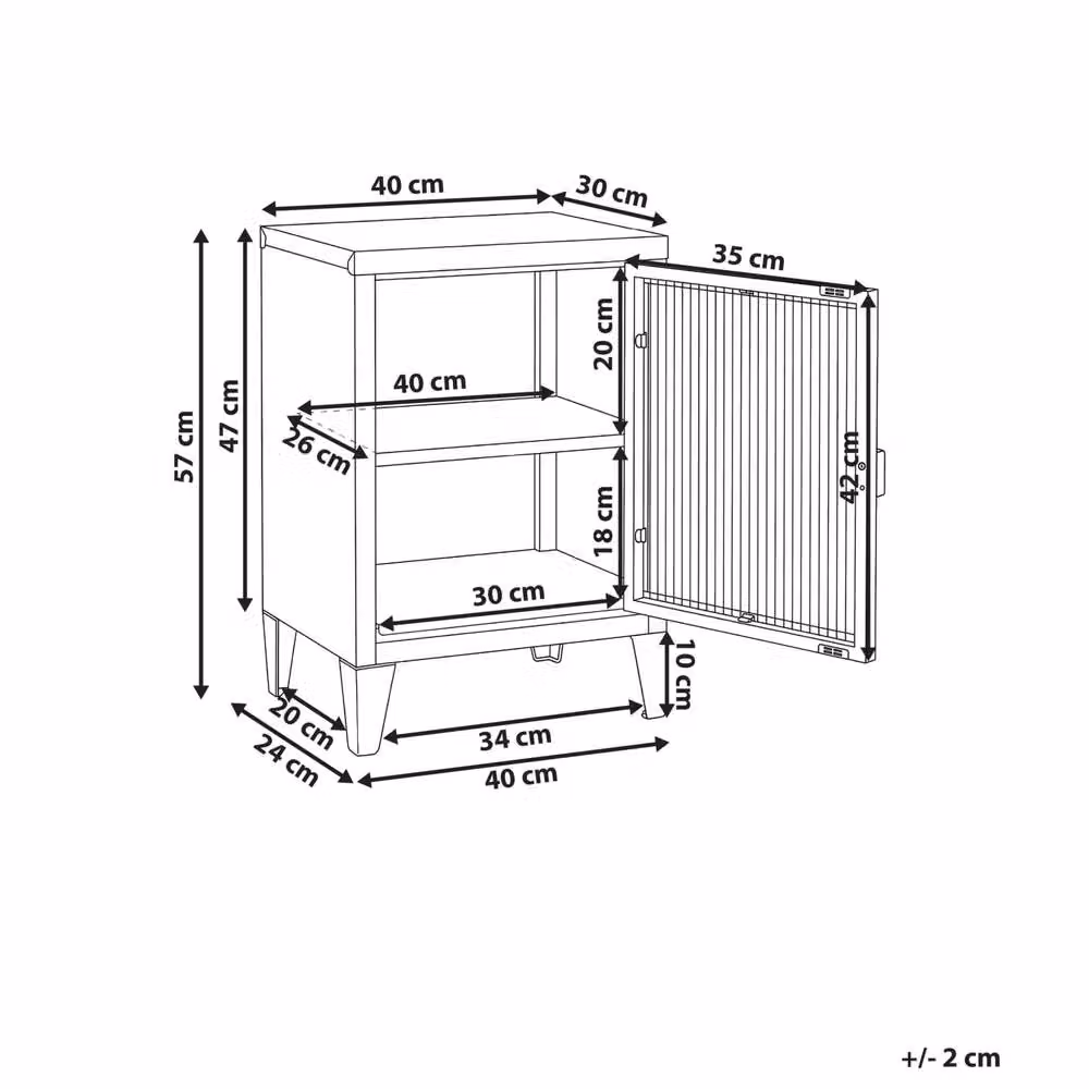 Wyld and Coco Light Grey Metal Storage Cabinet with Glass Doors – 2