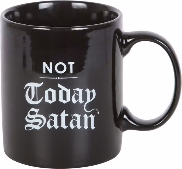 Kingsbury Gifts Not Today Satan Ceramic Mug, Black, 300 ml