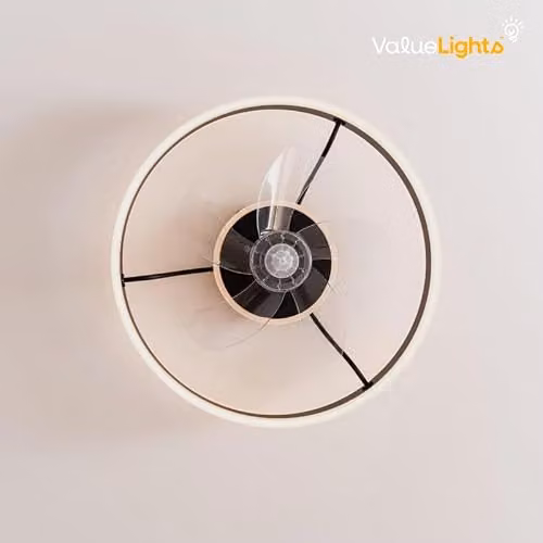ValueLights Infinity Black Wave Integrated LED Ceiling Fan with Remote Control, 50 cm – 2