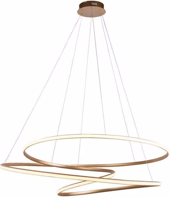 Netlighting IMOLA Dimmable Modern LED Pendant Ceiling Light in White and Gold/Brass