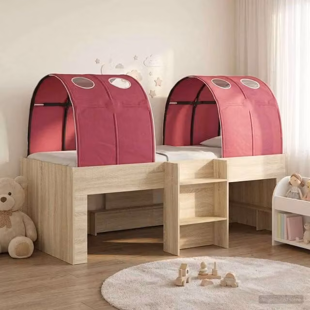 Berkfield Home 3-Piece Bed with Tunnel in Brown and Red Sonoma Engineered Wood – 1