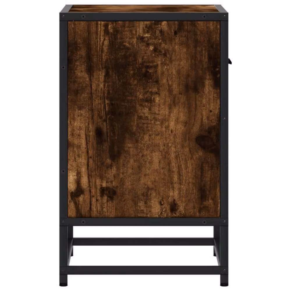 Berkfield Home Decorative Bedside Cabinet in Smoked Oak Brown, W/D/H: 40 x 31 x 50 cm – 5