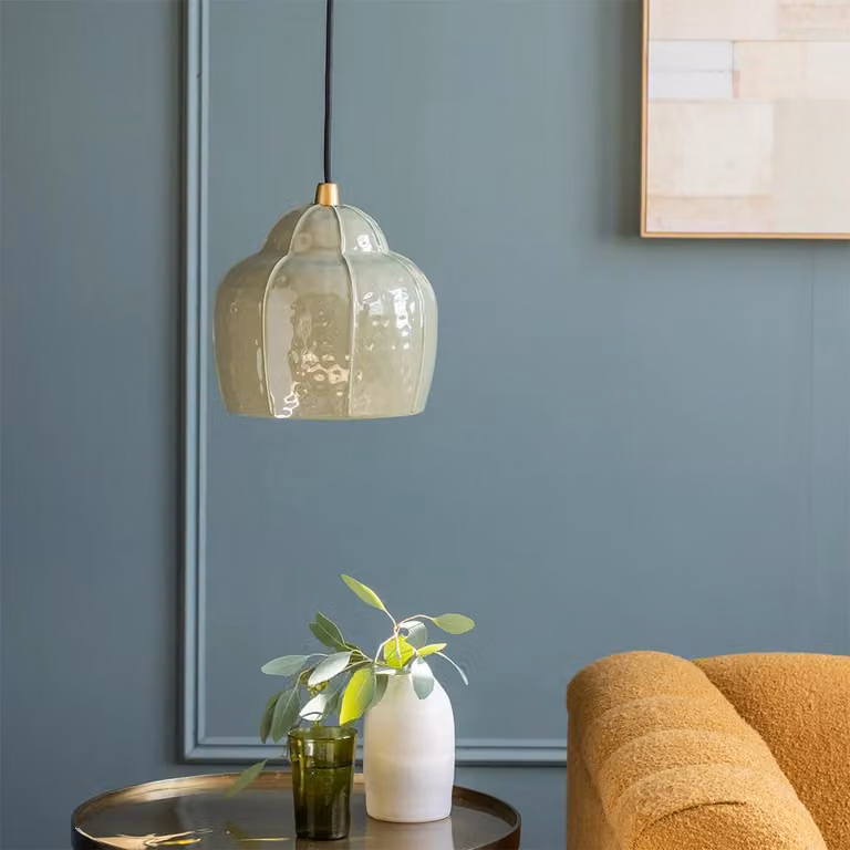 Atkin & Thyme Beau Modern Dome Pendant Light in Gold/Brass, Green or White