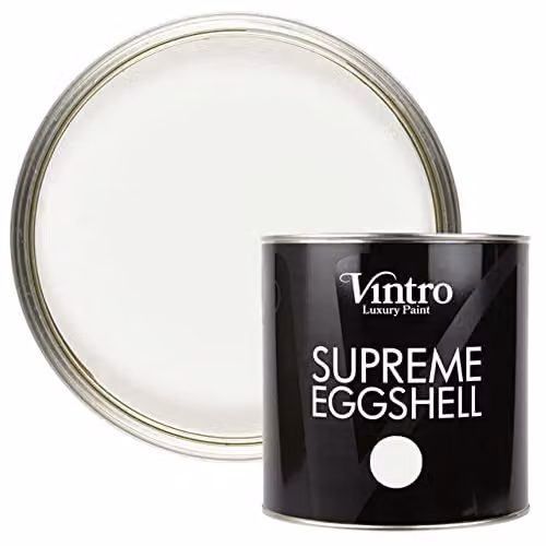 Vintro Water Based Eggshell and Satin Paint for Interior and Exterior Walls, Wood and Trim, White, 2.5 l