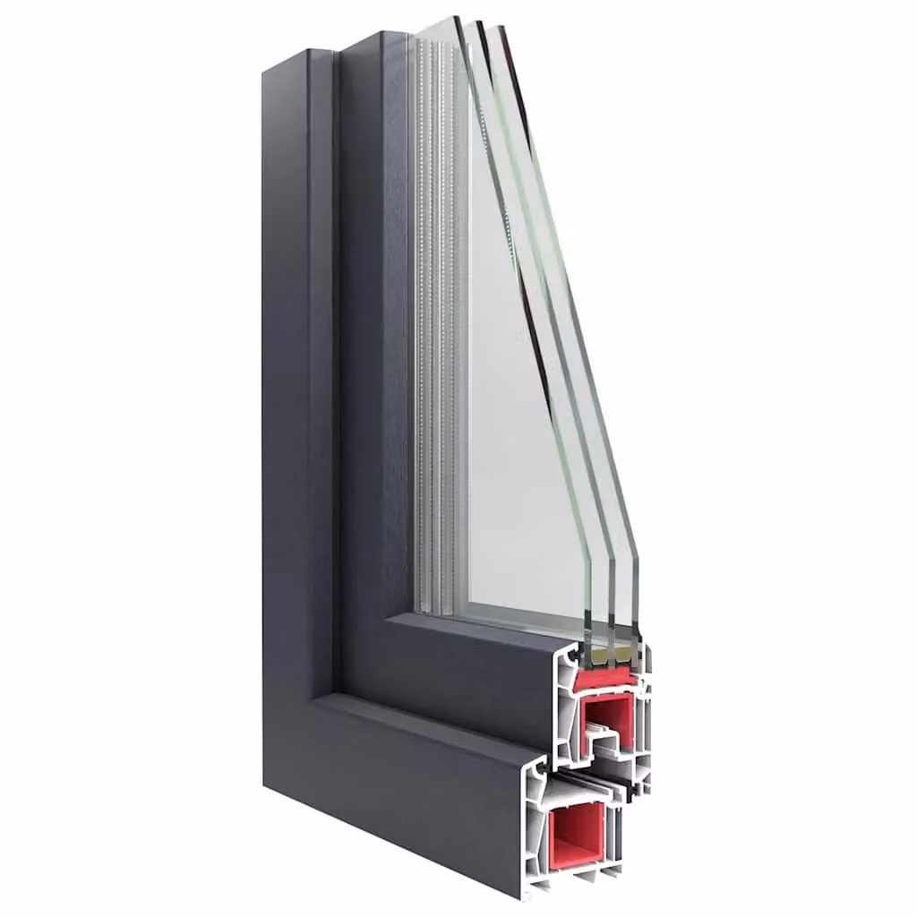 Berkfield Home RISOR Basement Tilt and Turn Window, Anthracite, W: 80 cm, H: 60 cm, DIN Right – 2