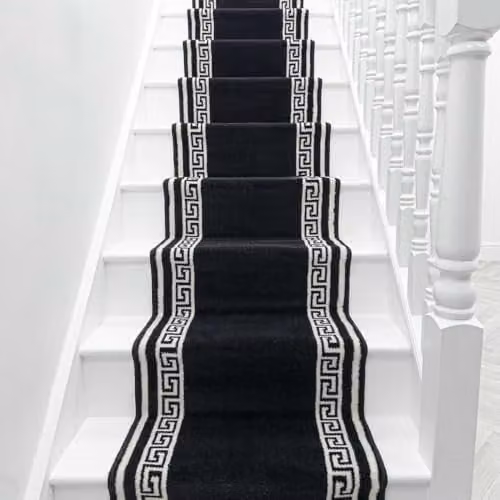 runrug Soft and Comfortable Stair Runner in Black, W: 100 cm, L: 570 cm – 5