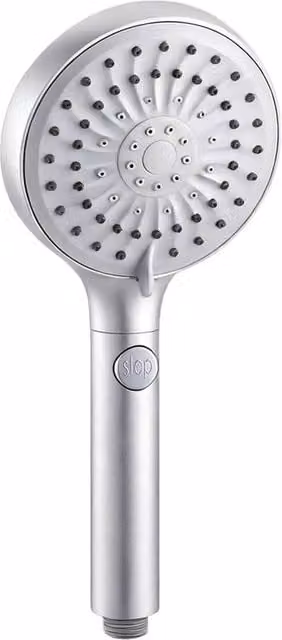 Living and Home G1/2 Handheld High Pressure Shower Head with 5 Spray Modes in Silver