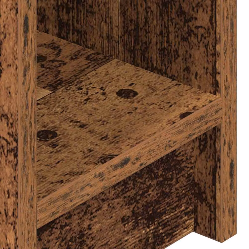 Berkfield Home Set of 2 Bedside Cabinets with Drawer in Old Wood Brown, W/D/H: 20 x 36 x 60 cm – 3