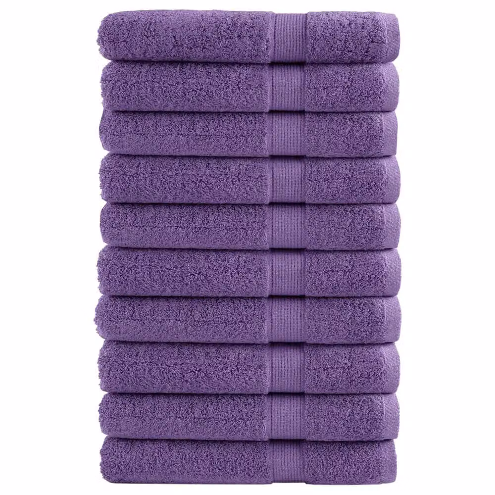 Berkfield Home SOLUND Premium Cotton Sauna Towels, Purple, 10 Pack, W: 80 cm, L: 200 cm, 600 gsm – 2
