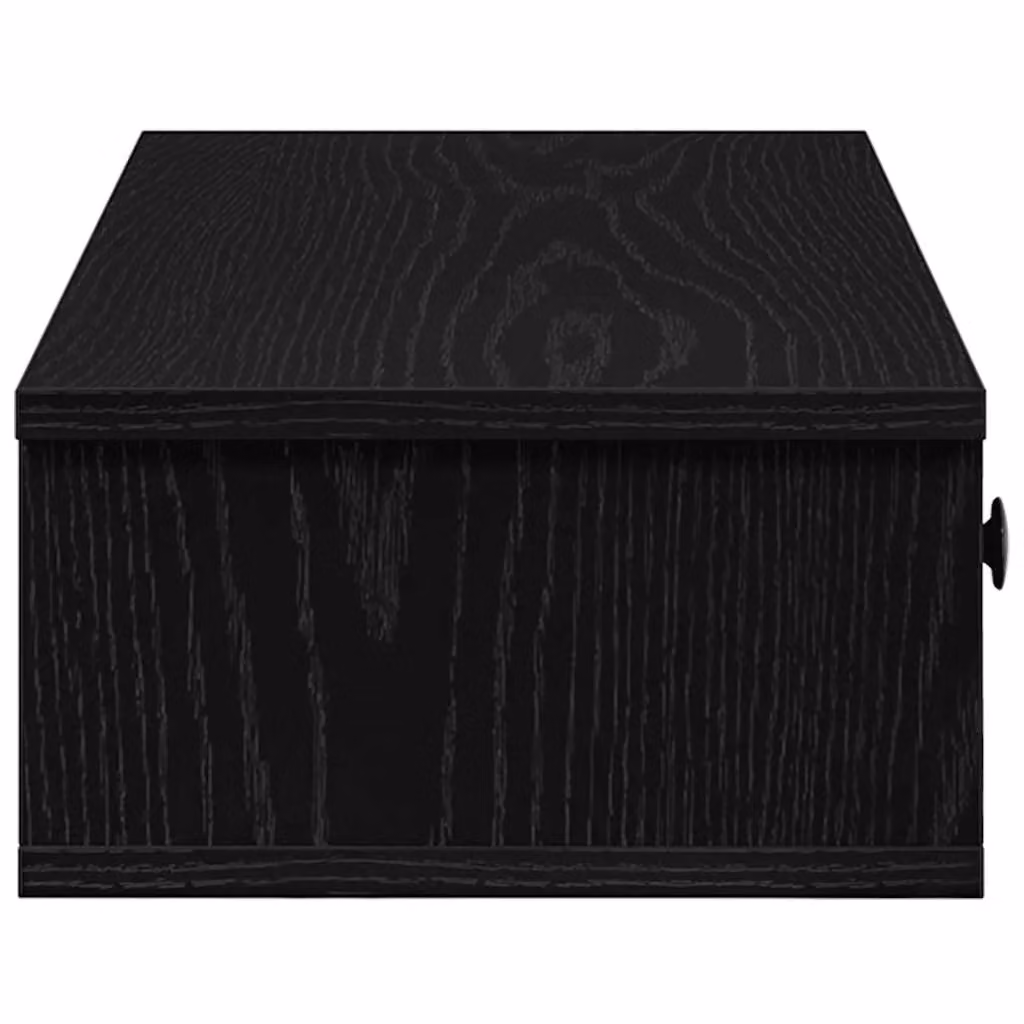 Berkfield Home Wall Shelf with Drawers in Black, W/D/H: 60 x 25 x 15 cm – 3
