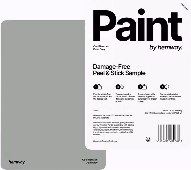 Hemway Chalk Paint A5 Sample Swatch in Dove Grey