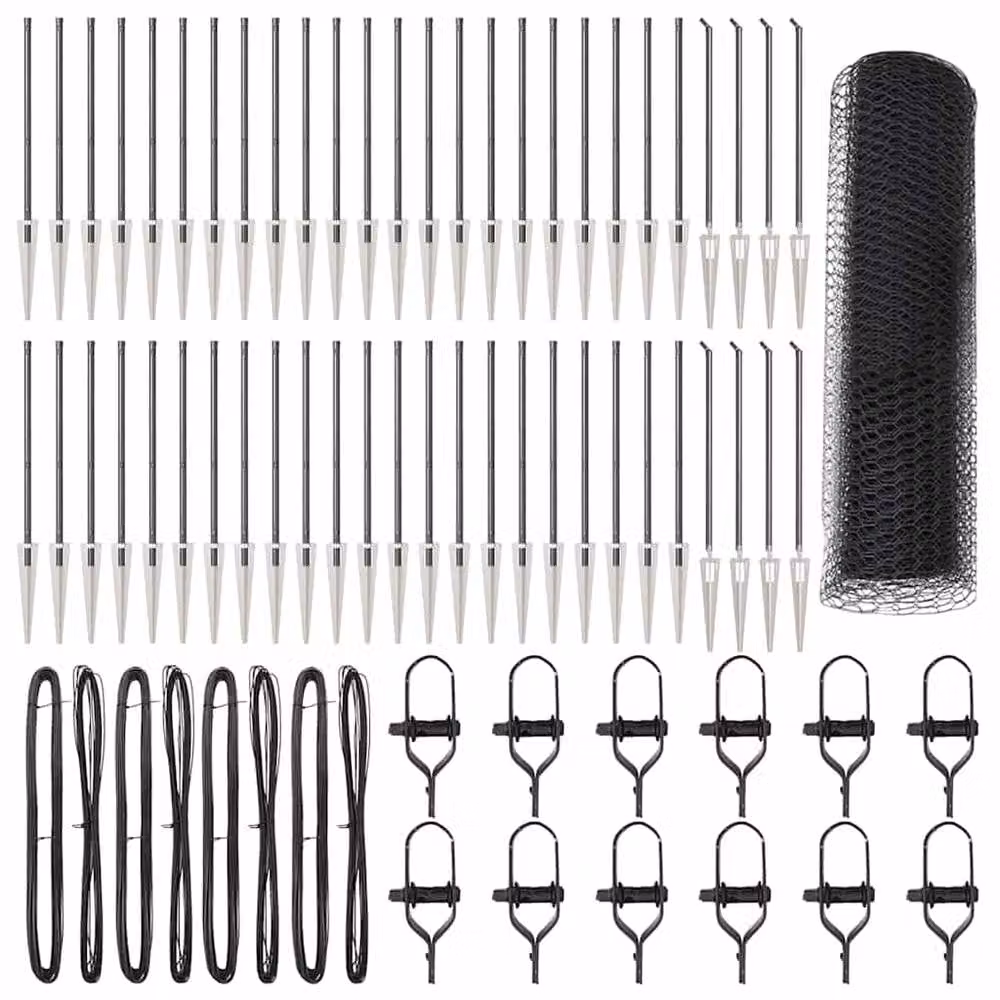 Berkfield Home Grey Powder-Coated Steel Hexagon Fence, W: 0.6 m, L: 100 m – 3