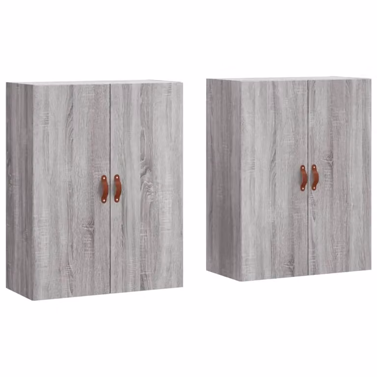 Berkfield Home Wall Mounted Cabinets, 2 Piece, Grey Sonoma, W: 69.5 cm, D: 34 cm, H: 90 cm