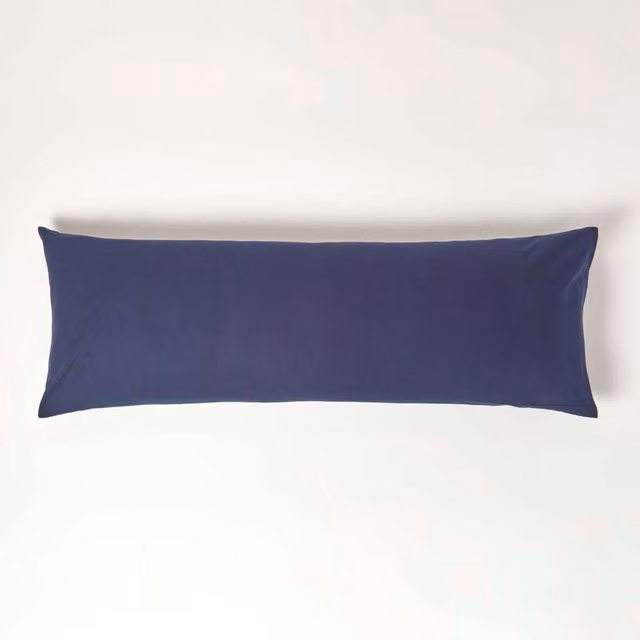 Homescapes 200 Thread Count Combed Cotton Percale Pillowcase, Blue