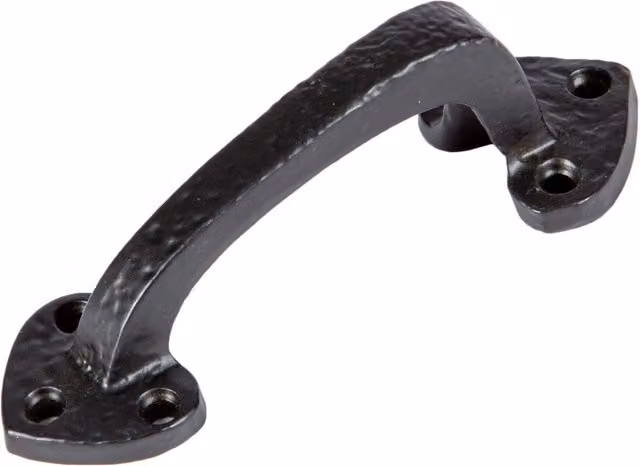 Hammer and Tongs Rustic Arrowhead Iron Door Handle in Matt Black, H: 10 cm, W: 52 cm