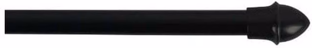NewEdgeBlinds Extendable Metal Cafe Curtain Rod in Black, 85 cm