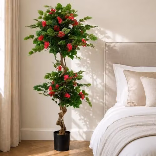 Leaf Design UK Pink Silk Bougainvillea Artificial Japanese Style Tree, Height: 150 cm