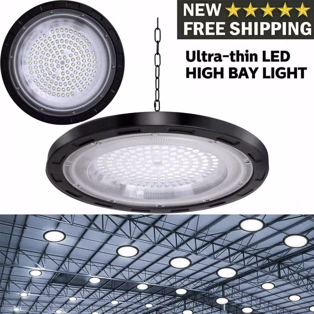 NESTLUNE 800W LED UFO High Bay Light in Black for Industrial Workshops – 2