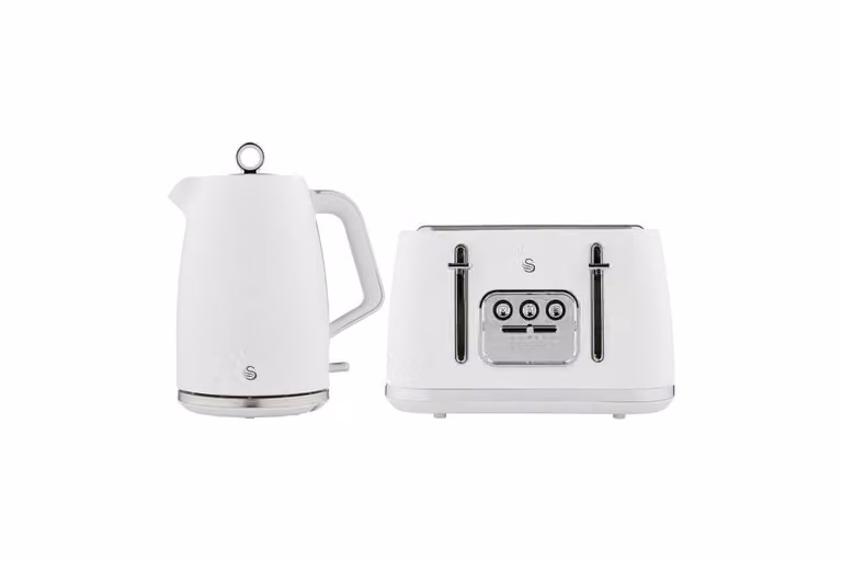 Swan Kettle and Toaster Set in White