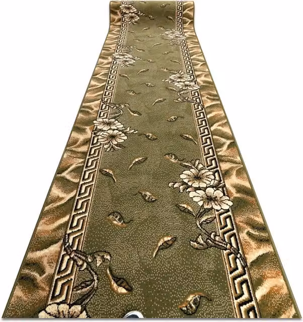 RugsX Bcf Trio Floral Runner in Green, W: 80 cm, L: 270 cm – 1