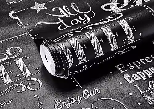 Superfresco Easy Black and White Coffee Shop Typography Wallpaper, W: 52 cm, L: 1000 cm – 8